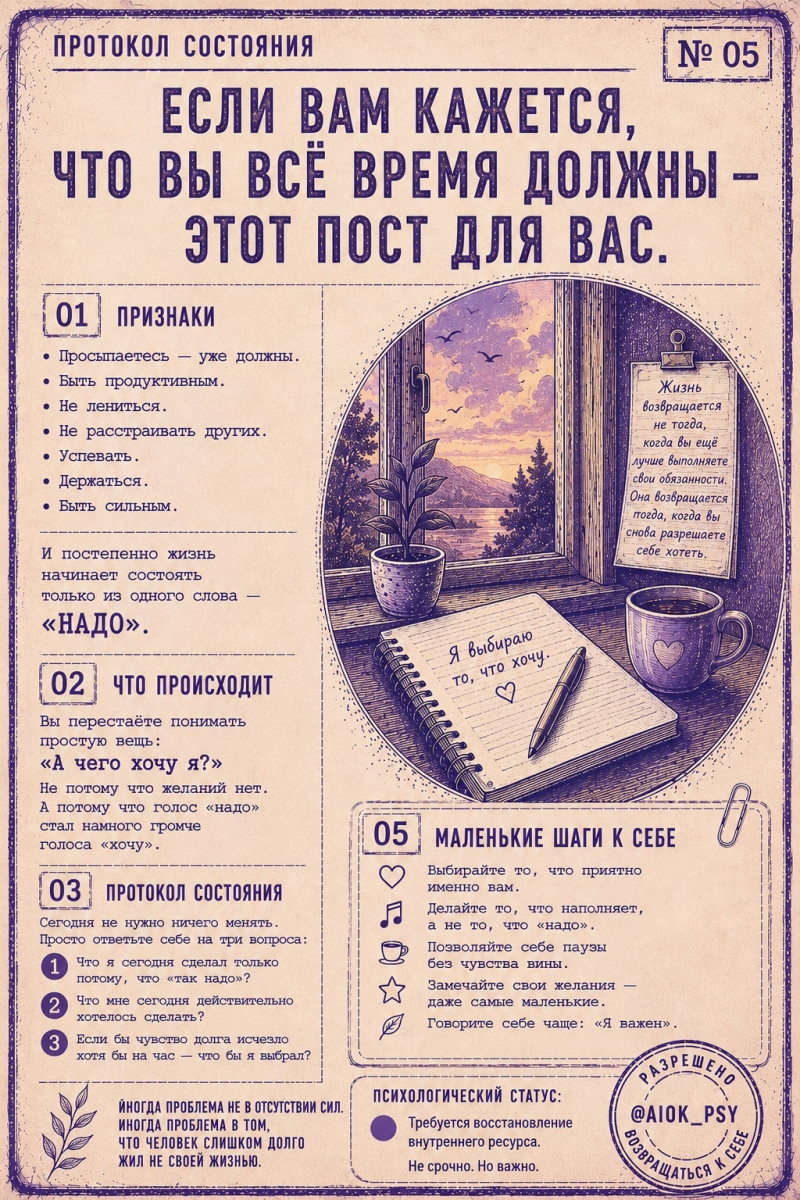 Если вам кажется, что вы всё время должны — этот пост для...