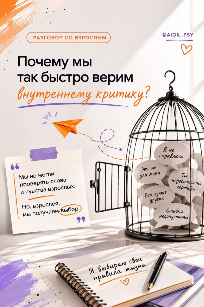 Почему мы так быстро верим внутреннему критику?

Мы все...