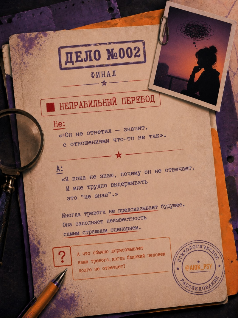 Иногда достаточно одного сообщения без ответа, чтобы...