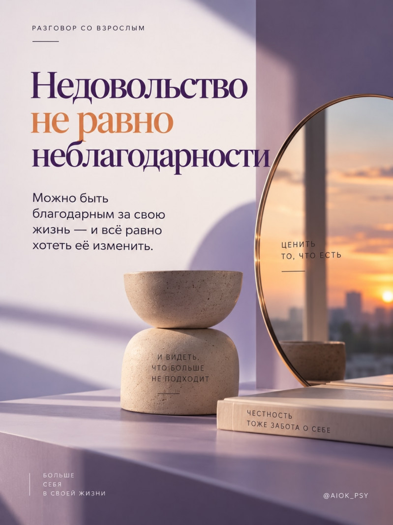 Разговор со взрослым

Недовольство не равно...