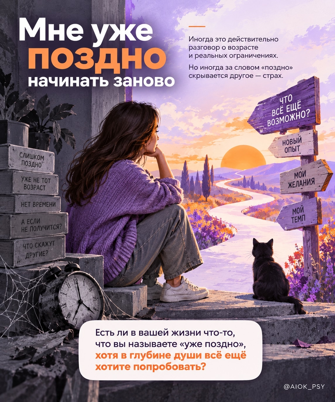«Мне уже поздно начинать заново».

Иногда это действительно...